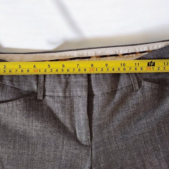Express Design Studio Gray Dress Pants Women’s 2R – Linen Blend, Flat Front - Picture 4 of 9